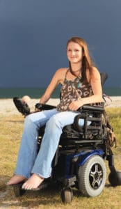 "The beach is completely accessible. The sand is packed, so I can wheel down pretty close to the water. It's beautiful." — Katie Mathews