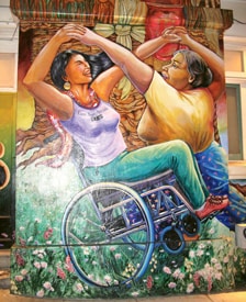 A mural in San Francisco’s Mission District speaks to the strong disability culture in the Bay Area.