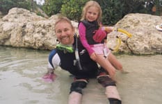 Dad and daughter add snorkeling to their list of shared activities.