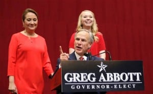 Governor-elect Greg Abbott won handily against his opponent. 