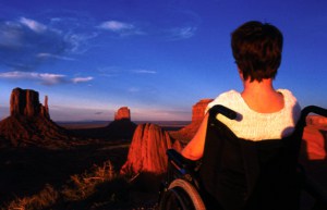 Heidi Wright gazes over Monument Valley.