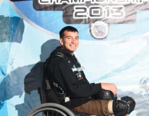 In 2013, Martin became the first paraplegic to compete in a world skydiving championship.