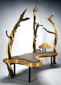 Nevis' sofa and table -- with their rounded corners and smooth curves--are designed to accommodate the movement patterns of wheelchair users.