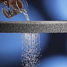While firm to the touch, Brock Composite is also porous enough for water to pass right through it.