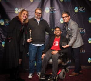 DaSilva receives the 2014 Peek Award from the Utah Film Center on Nov. 4. Photo