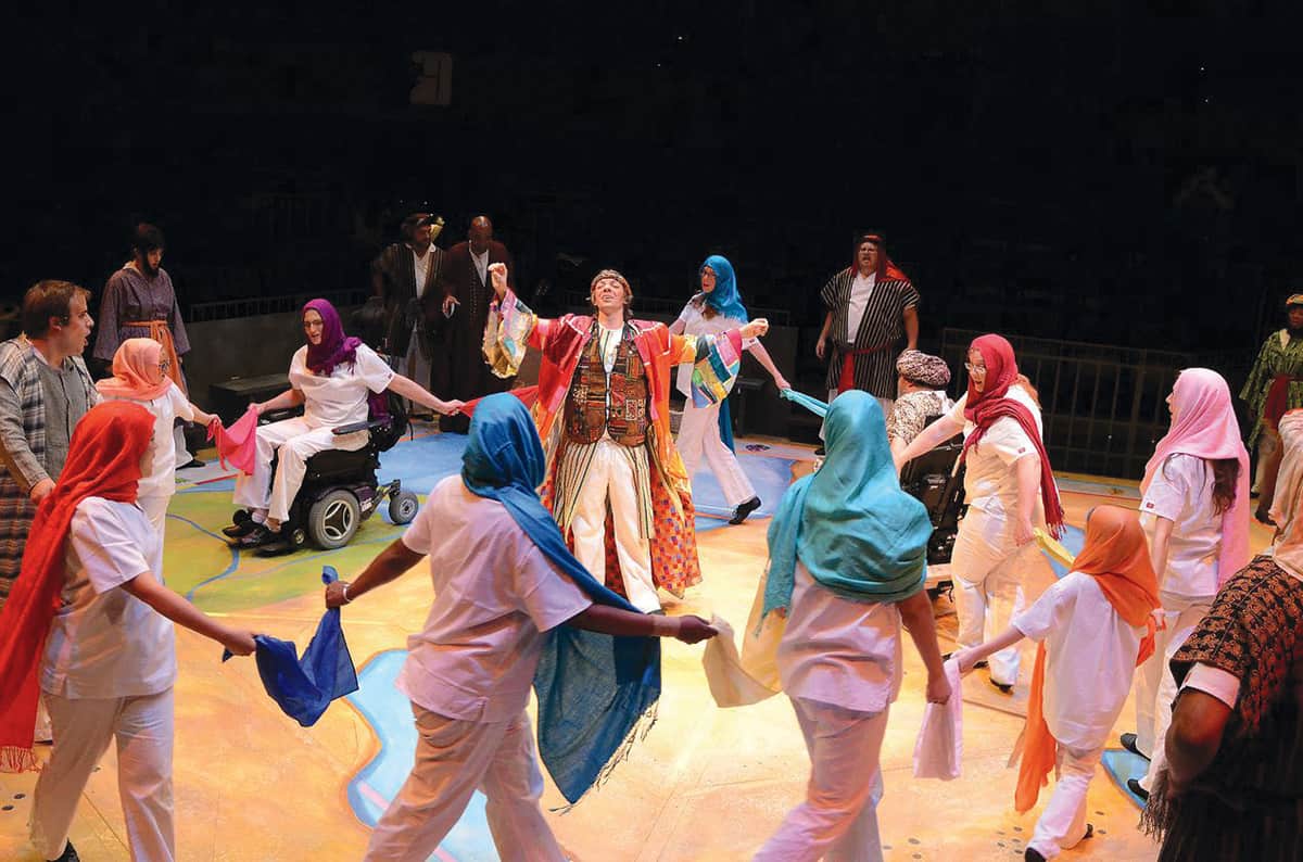 Phamaly still puts on Joseph and the Amazing Technicolor Dreamcoat, one of Regan’s early plays. This 2014 production captured the theater company’s philosophy of integretion.
