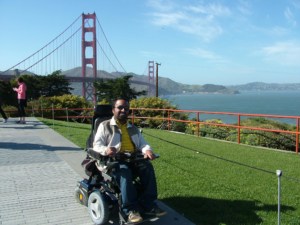 Srin Maipalli in front of Golden Gate bridge