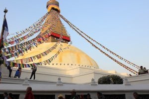 Nepal is home to many ancient Buddhist stupas, such as this one that sits on an ancient trade route.