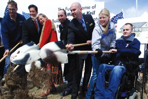 Vets_3 Matt and Tracy break ground on their new house in Parker, Colo. The house is being built for the Keils by Homes for Our Troops.