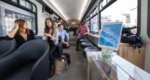 Luxury bus company Leap removed access features to make room for leather armchairs and bar seats.