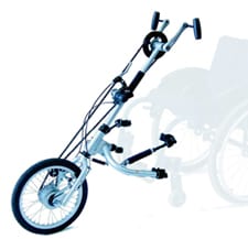 Rio Mobility makes manual (pictured) and power attachments.