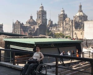 All of Mexico City is steeped in history. Here, Heidi Johnson-Wright accesses the exterior of the Museo de Templo Mayor.