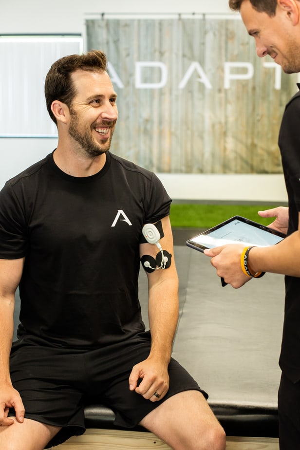 Powerdot’s electrodes and transmitters secure to the skin via reusable gel pads and are controlled by a mobile app.