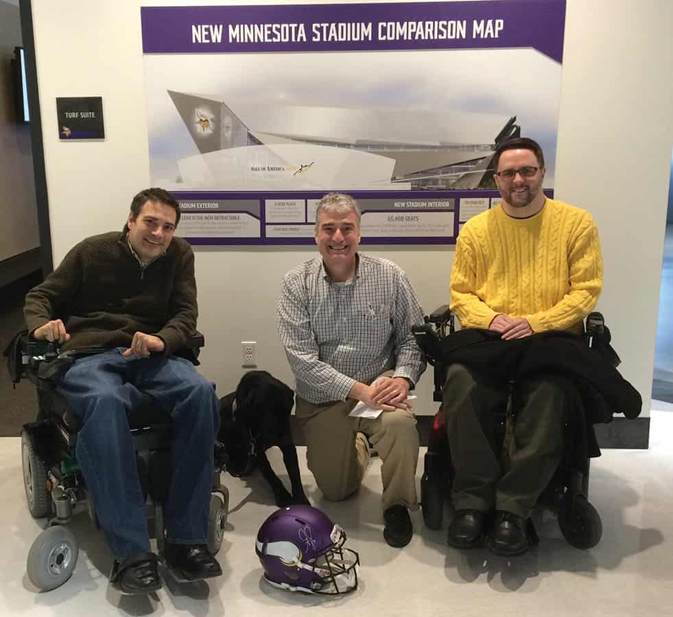 Steve Laux, Dominic Marinelli and Shawn Dean are working to ensure the new Minnesota Vikings stadium is accessible.