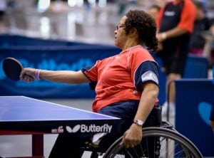 Paralympian medalist Jennifer Johnson says wheelers don’t need any special equipment to play table tennis.