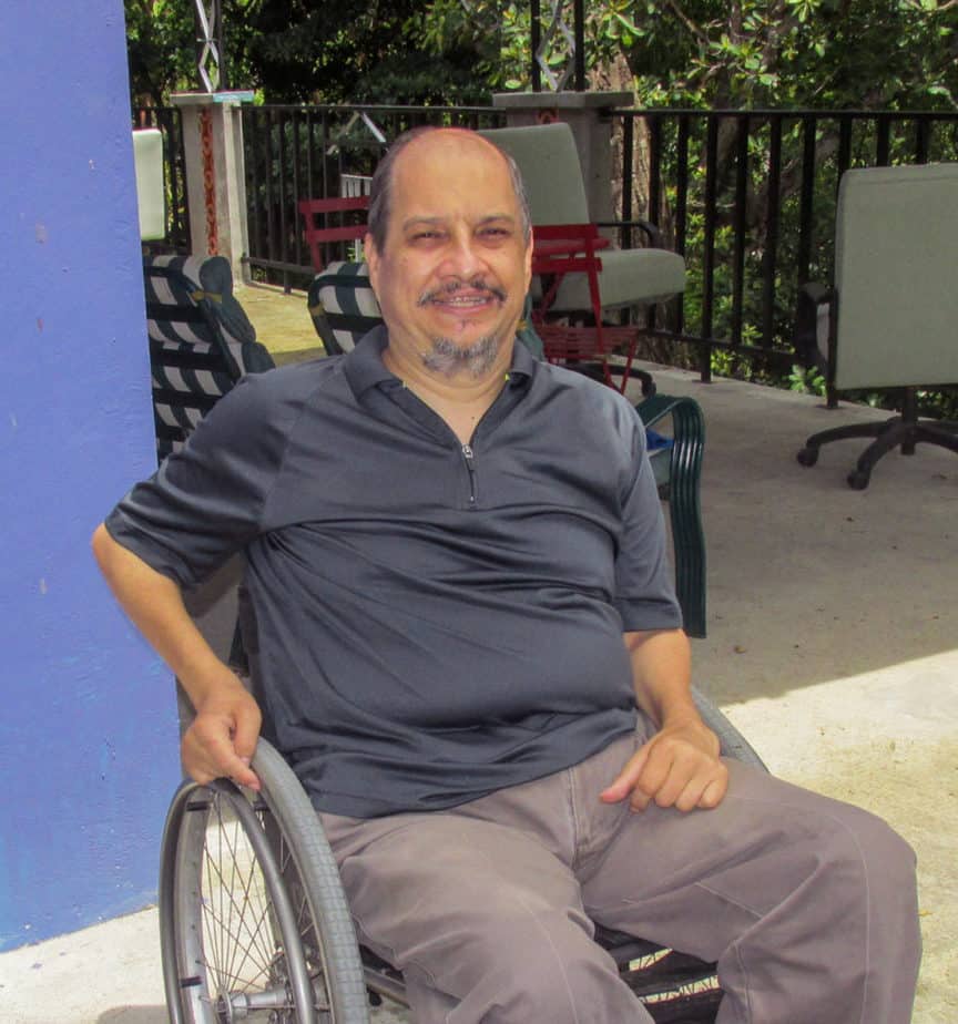 Tony Boatright added
a 50-feet long, 12-foot
wide porch on the back
of his home. He sits on a
cliff overlooking the Rio
Zarati in Panama.