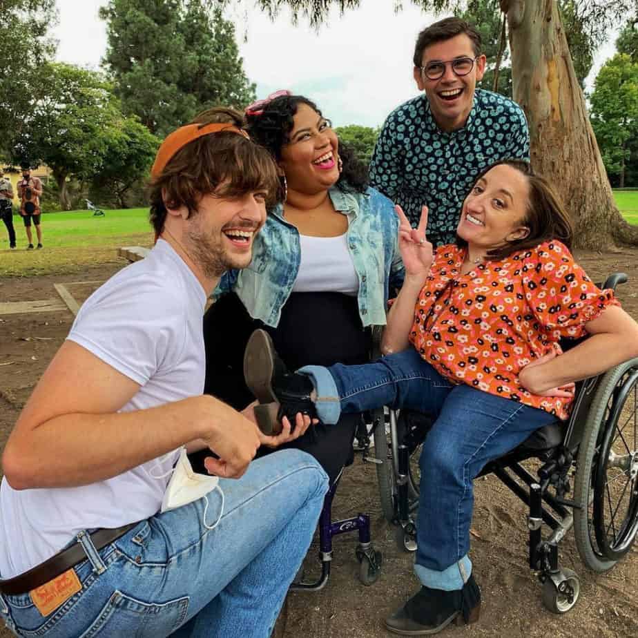Ryan O’Connell and the Crips film season 2 of Special.
(From left to right: Buck Andrews, Nicole Lynn Evans, Ryan
O’Connell, Danielle Perez)