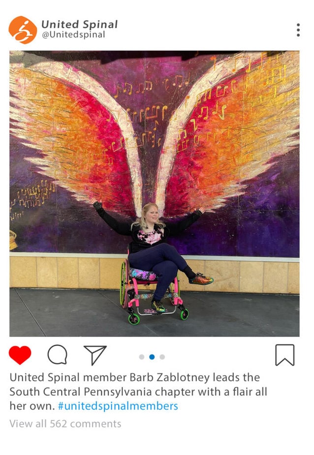 United Spinal member Bar Zablotney leads the South Central PA chapter with a flair all her own.
