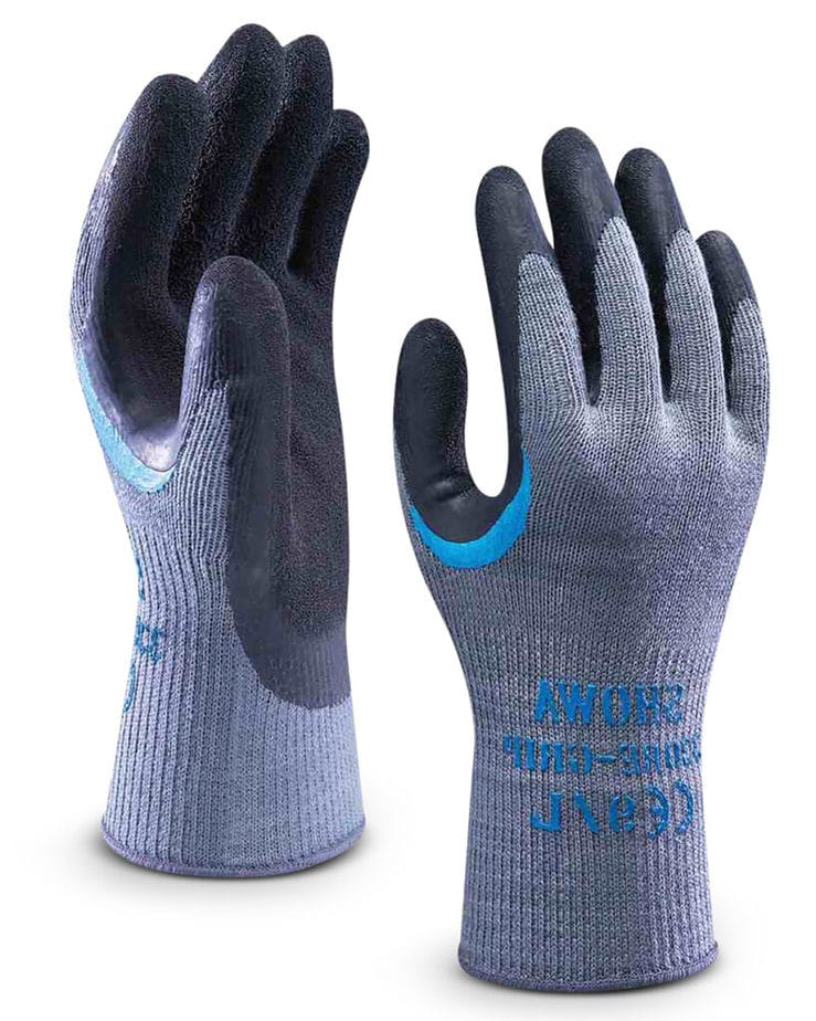 rubber-palmed gloves