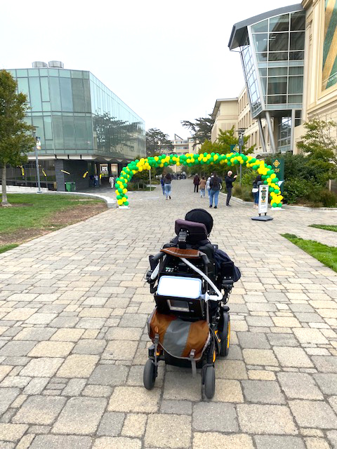 Kayvan Zahiri was able to find accessible routes at the hilly University of San Francisco campus.