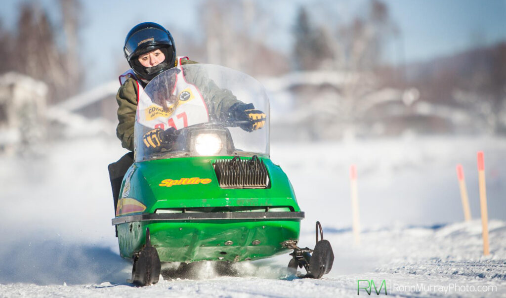 Porreca right green snowmobile
