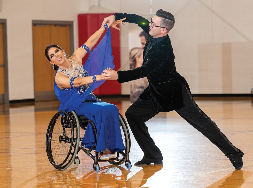 Cheryl Angelelli and her partner Tamerlan Gadirov have competed internationally in Para Dance Sport, and they continue to be ambassadors for the sport in the United States.
