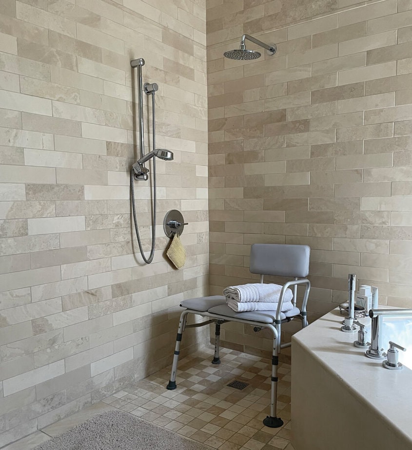 tiled accessible shower