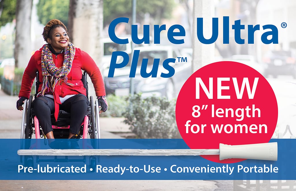 Cure Ultra Plus. New 8" length for women. Prelubricated. Ready-to-use. Conveniently portable.